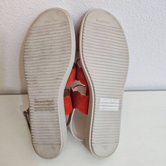 BeautiFeel Womens Sz US 10 41 Cleo Coral Strappy Leather Sandal Comfort Shoe - Picture 9 of 11